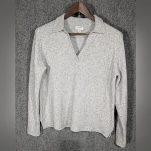 J. Crew Women's Gray V Neck Sweater Extra Soft